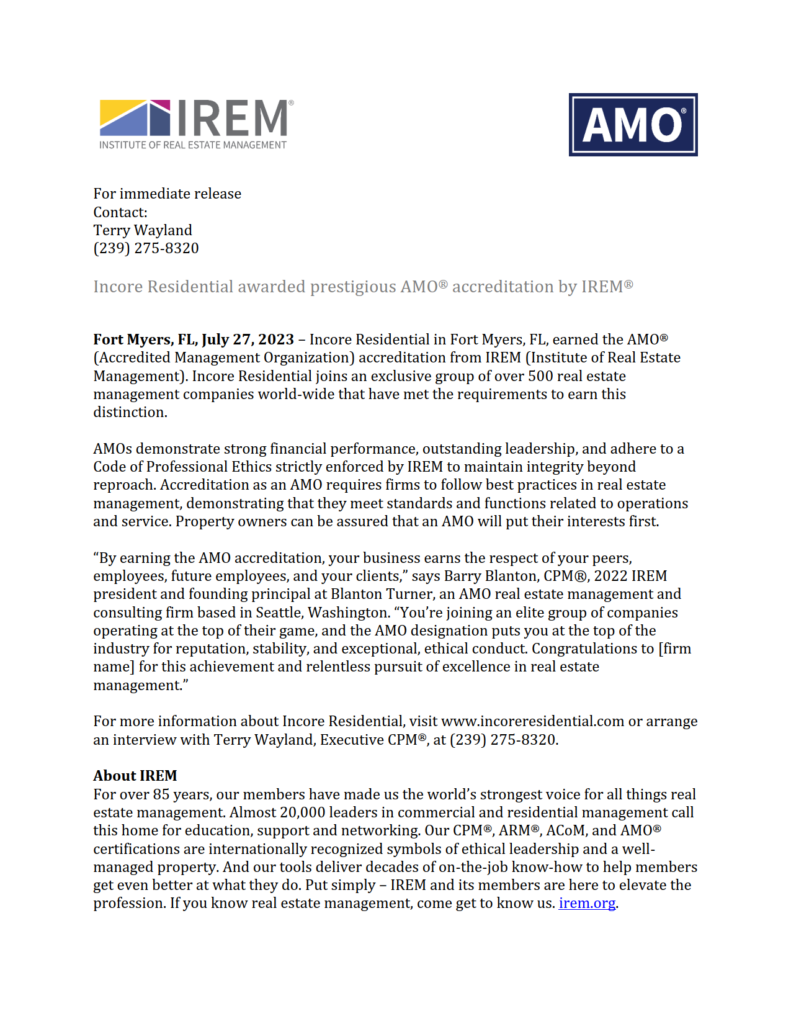 AMO press release